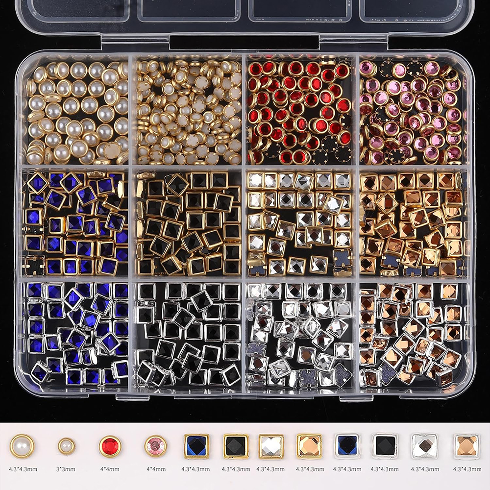 3D Printing Jewellery - 12 Colors Mixed Nail Crystal Gems