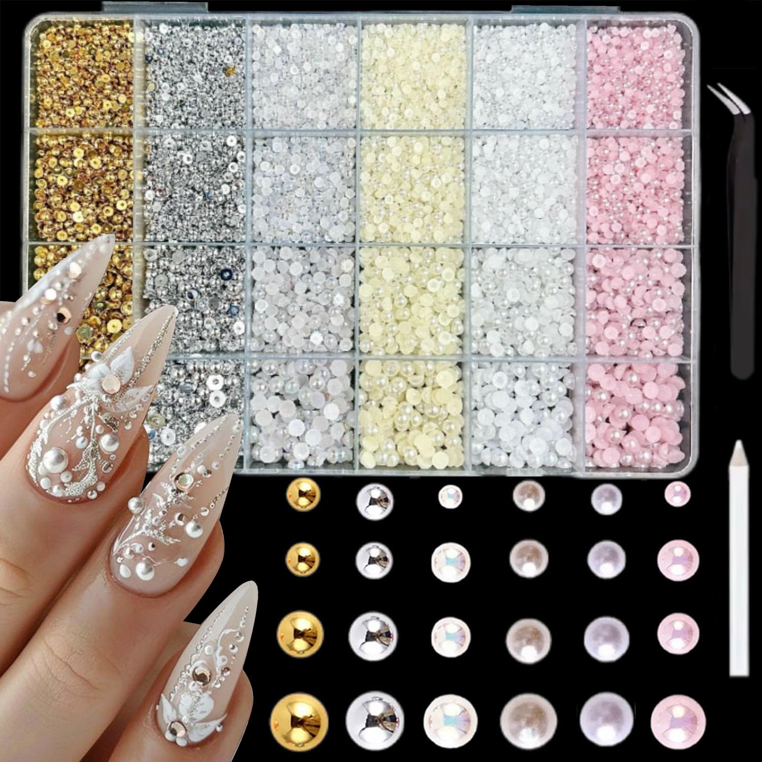 3D Printing Jewellery - 1Box 3800pcs 3D Flatback Pearl Charms