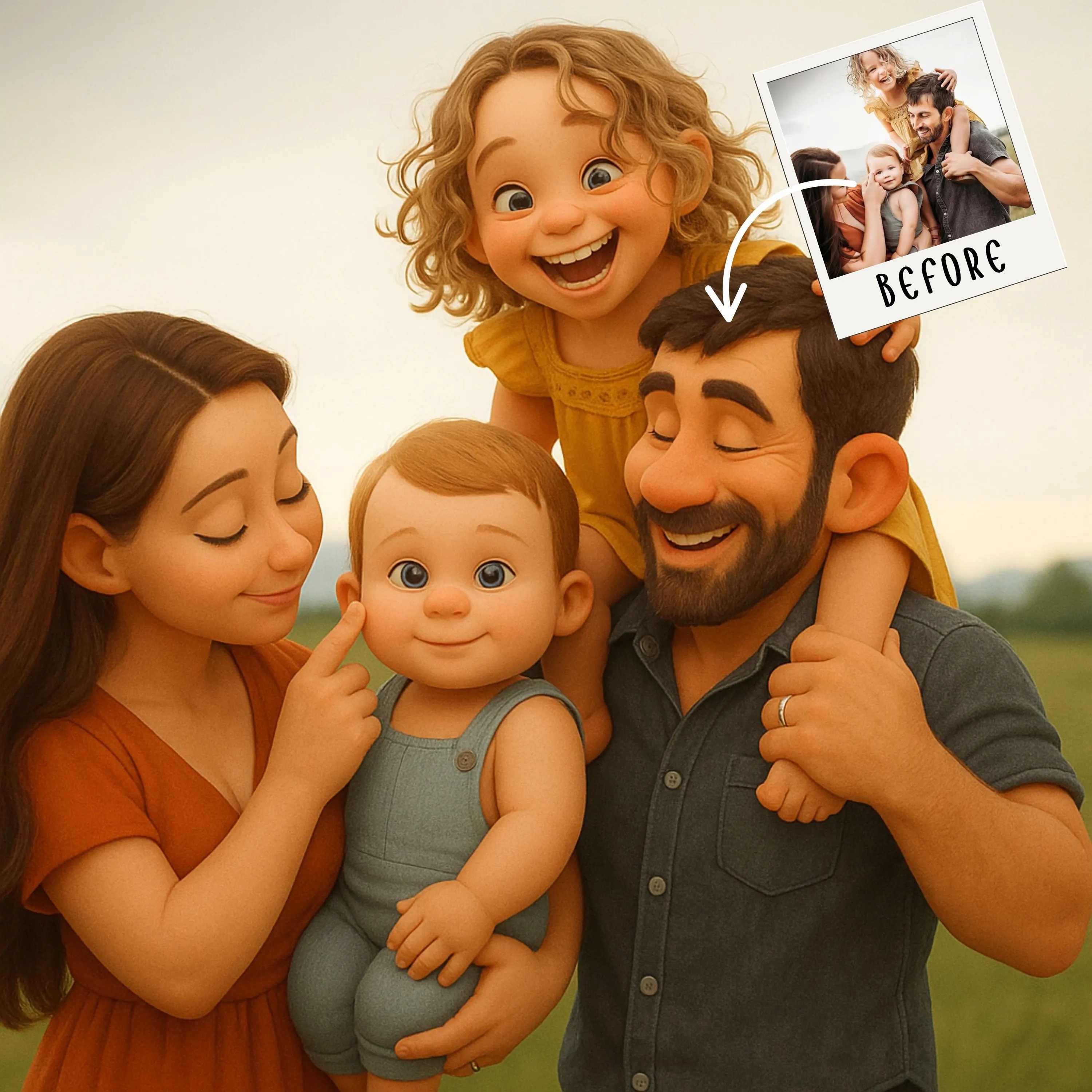 3D Printing Wall - Custom 3D Cartoon Style Portrait from