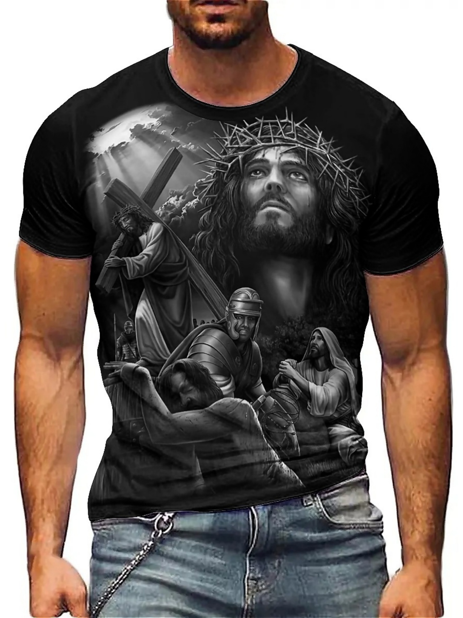 3D Printing Design - Men'S Plus Size Jesus 3D Print