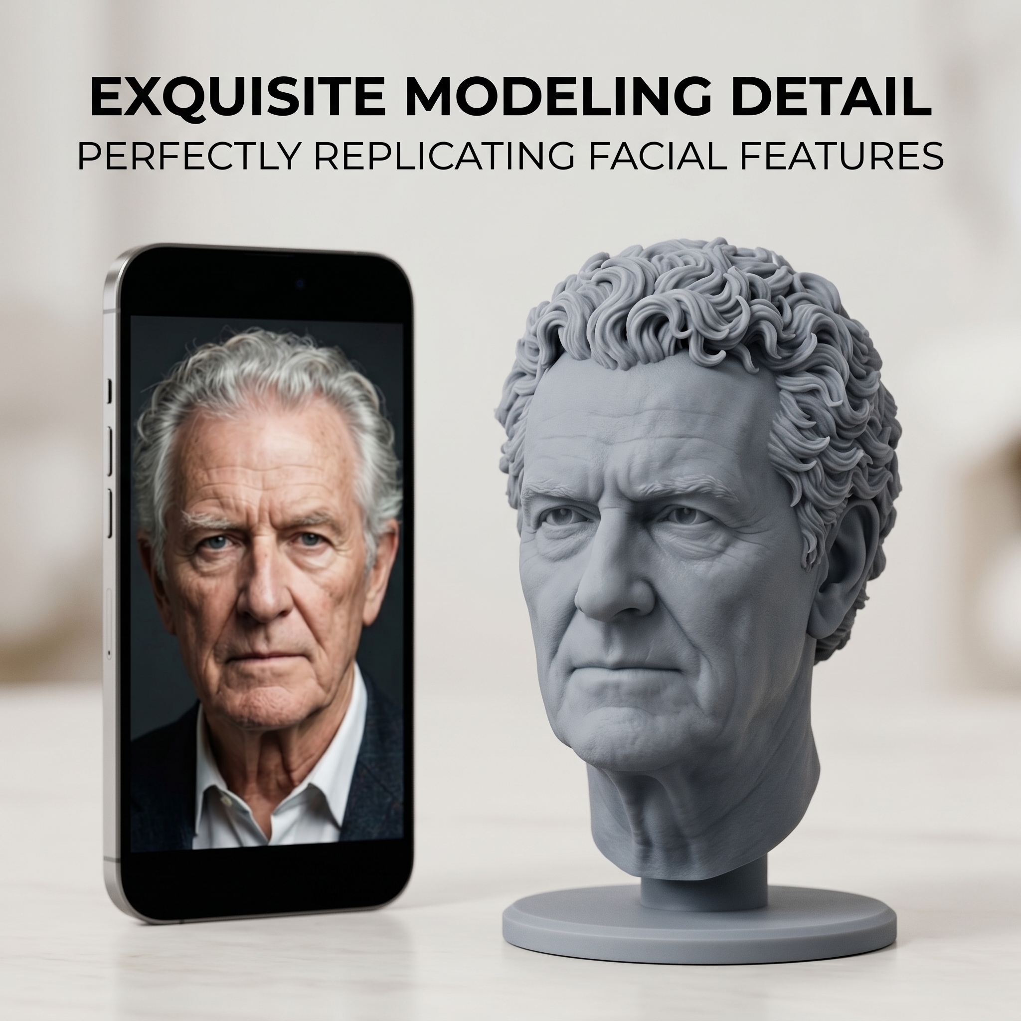 3D Printing Liquid - Custom 3D Bust Figurine, Personalized 3D