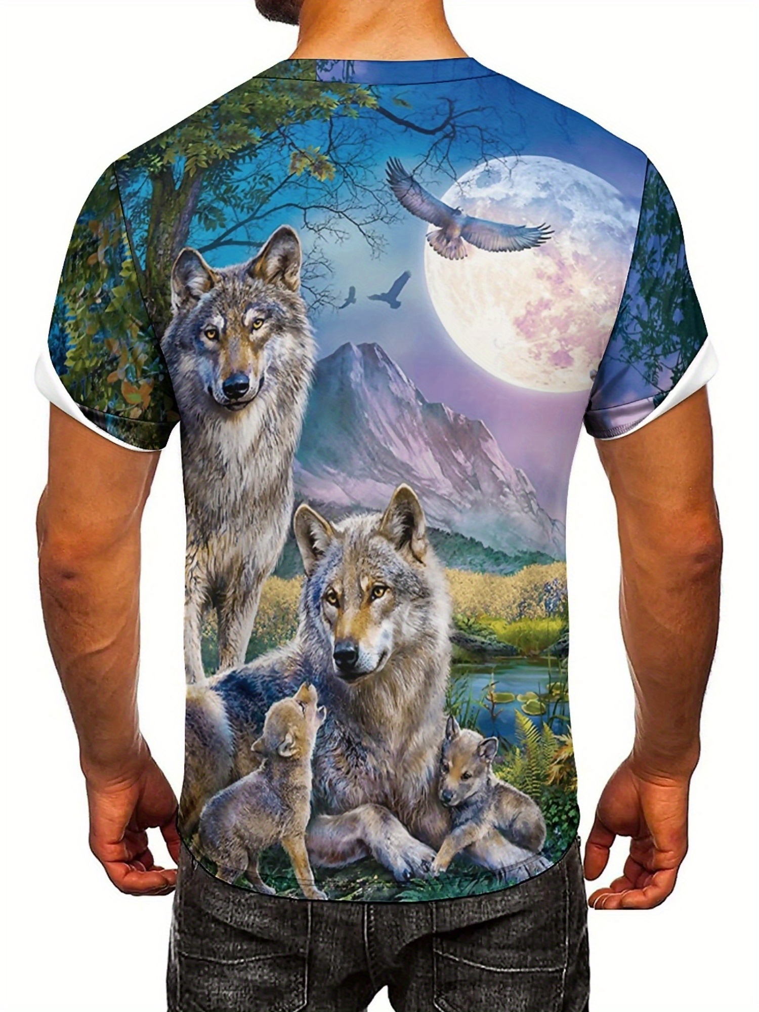 3D Wolf Pack Print T-Shirt - S - огляд і ціна 3D Printing Design