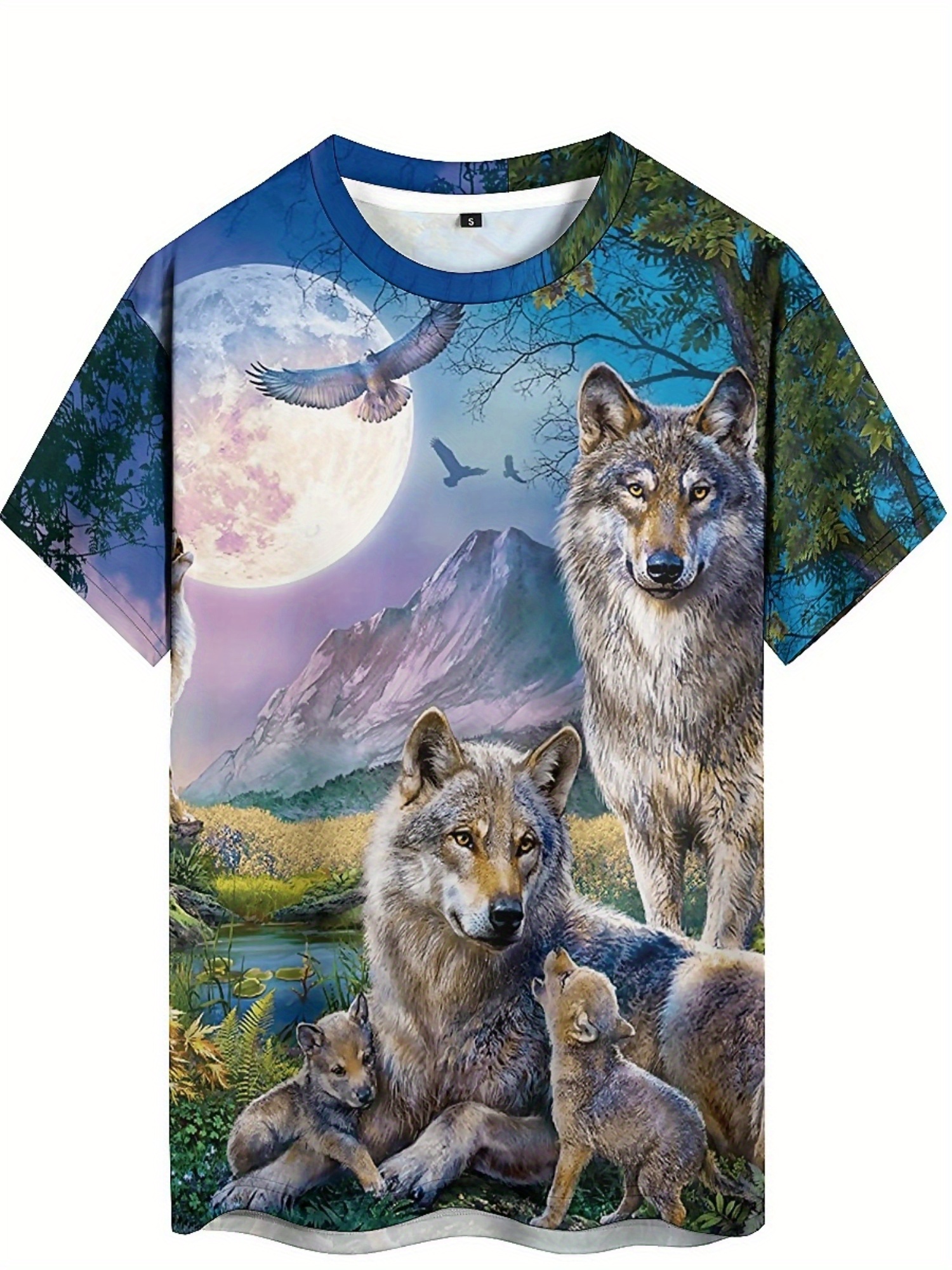 3D Wolf Pack Print T-Shirt - S - огляд і ціна 3D Printing Design