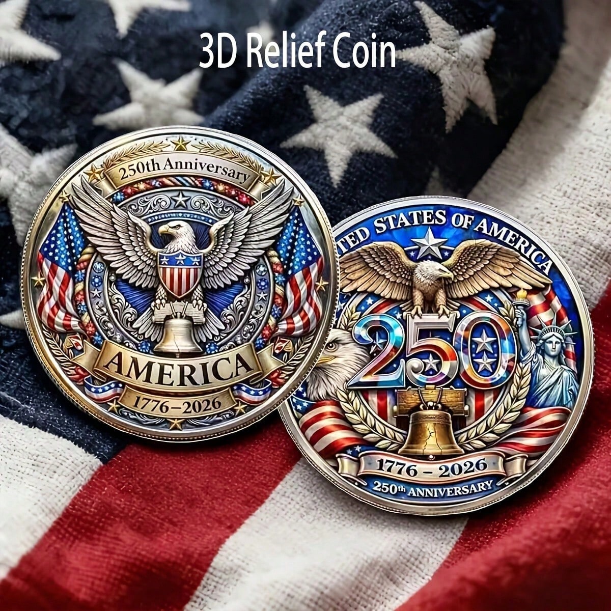 250th Anniversary 3D Embossed  - огляд і ціна 3D Printing Eagle