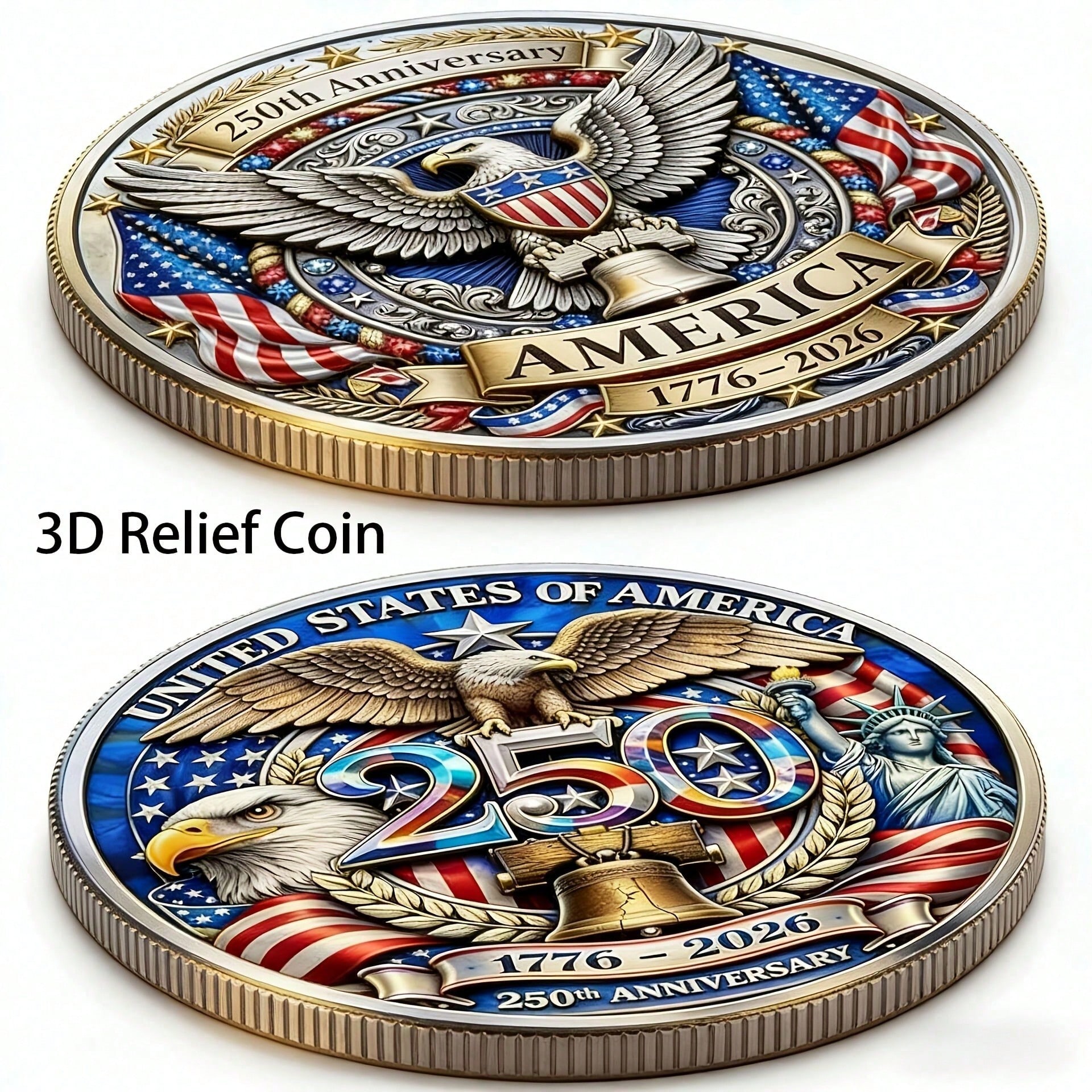 250th Anniversary 3D Embossed  - огляд і ціна 3D Printing Eagle