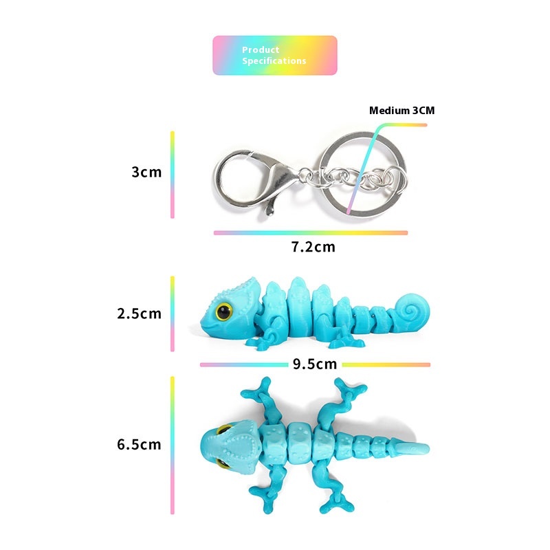 3D Printed Chameleon Keychain  - огляд і ціна 3D Printing Gif