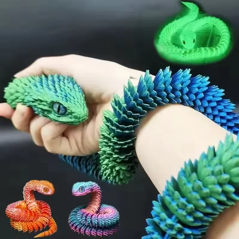 3D Printed Snake Movable Joint - огляд і ціна 3D Printing Gif