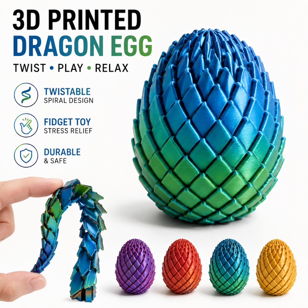 3D Printed 7.5/5.5CM Twisted D - огляд і ціна 3D Printing Gif