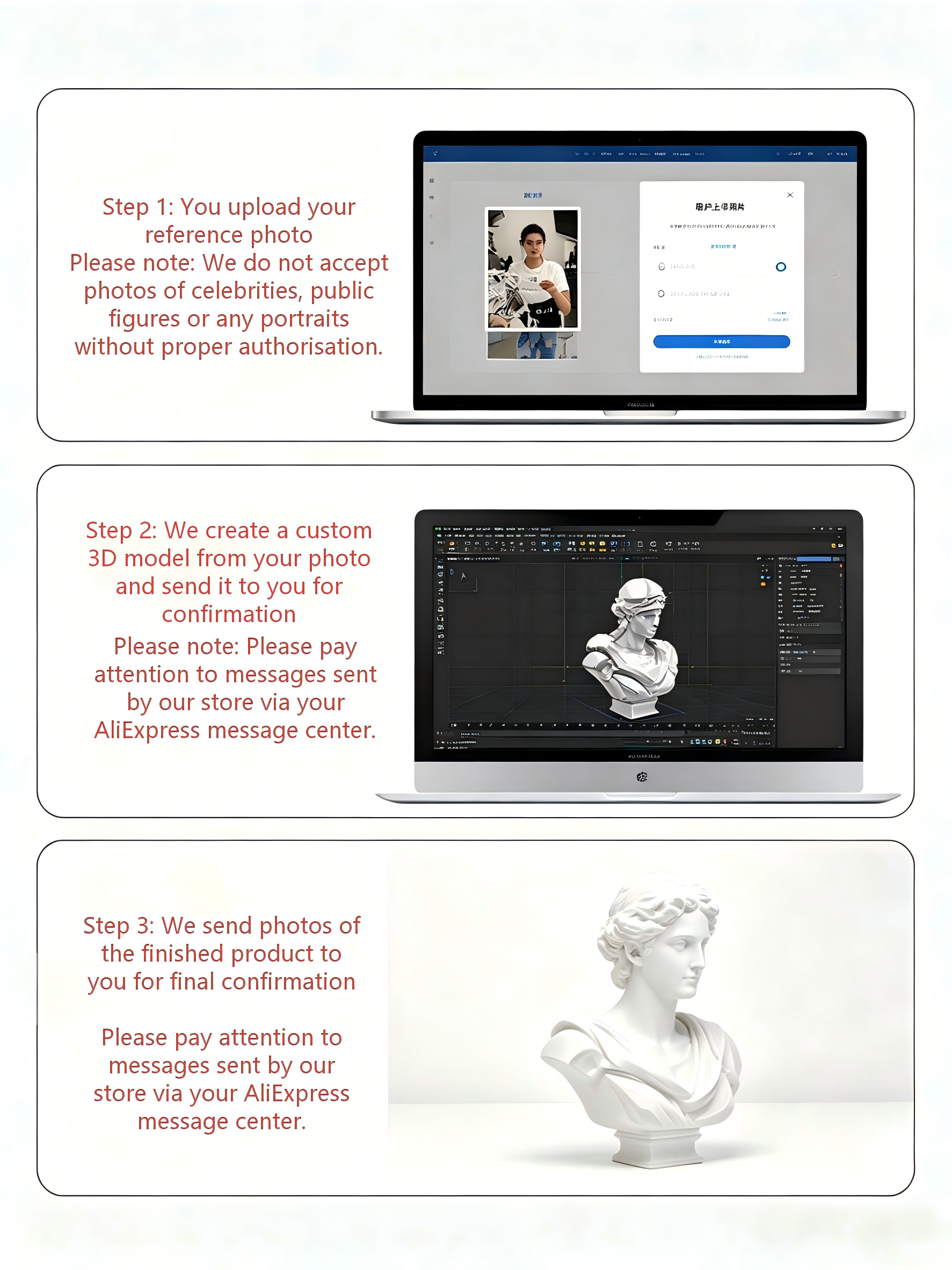 Custom 3D Bust Figurine, Perso - огляд і ціна 3D Printing Liquid