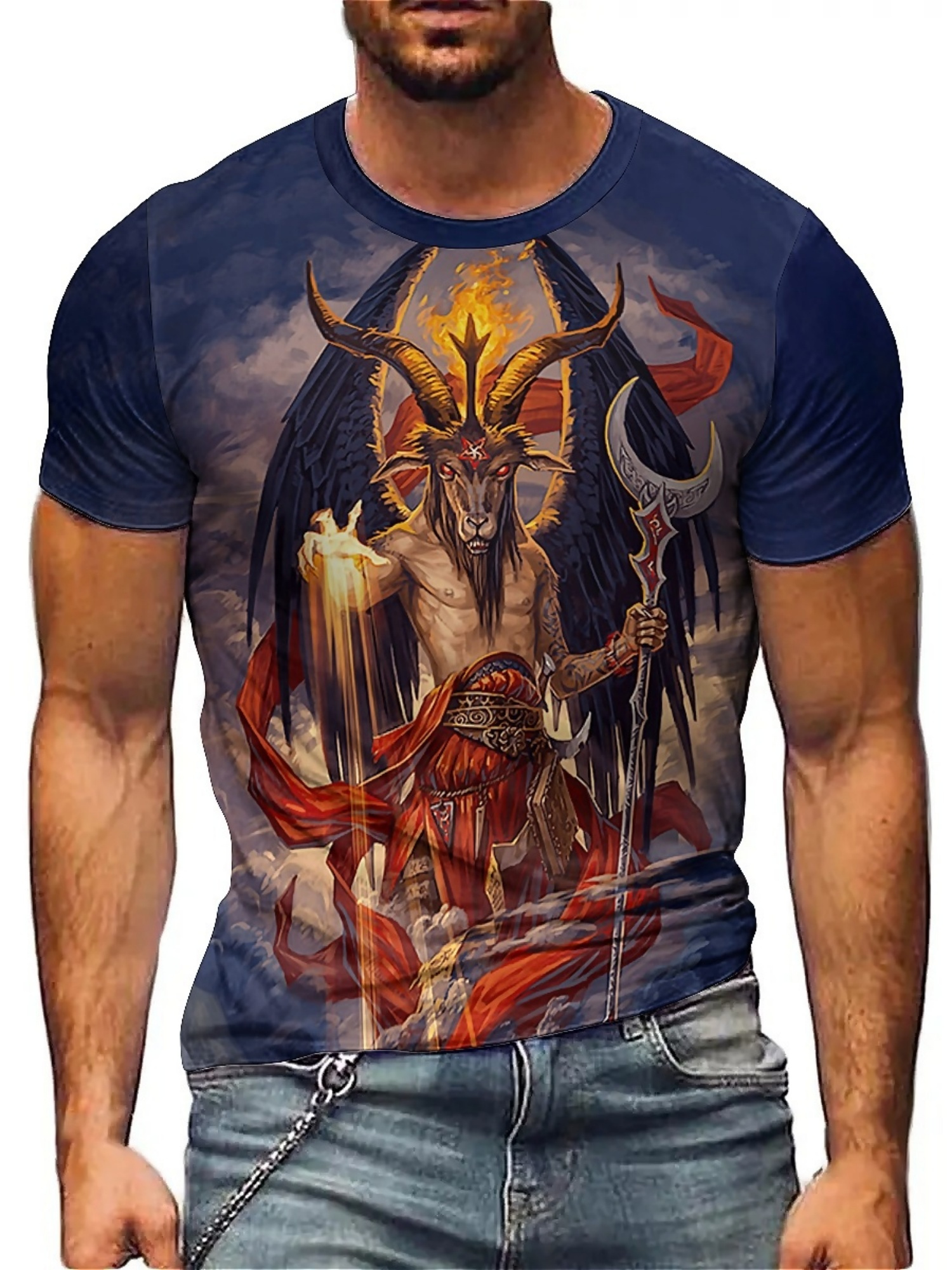 Men's 3D Demon Print T-Shirt | - огляд і ціна 3D Printing Design