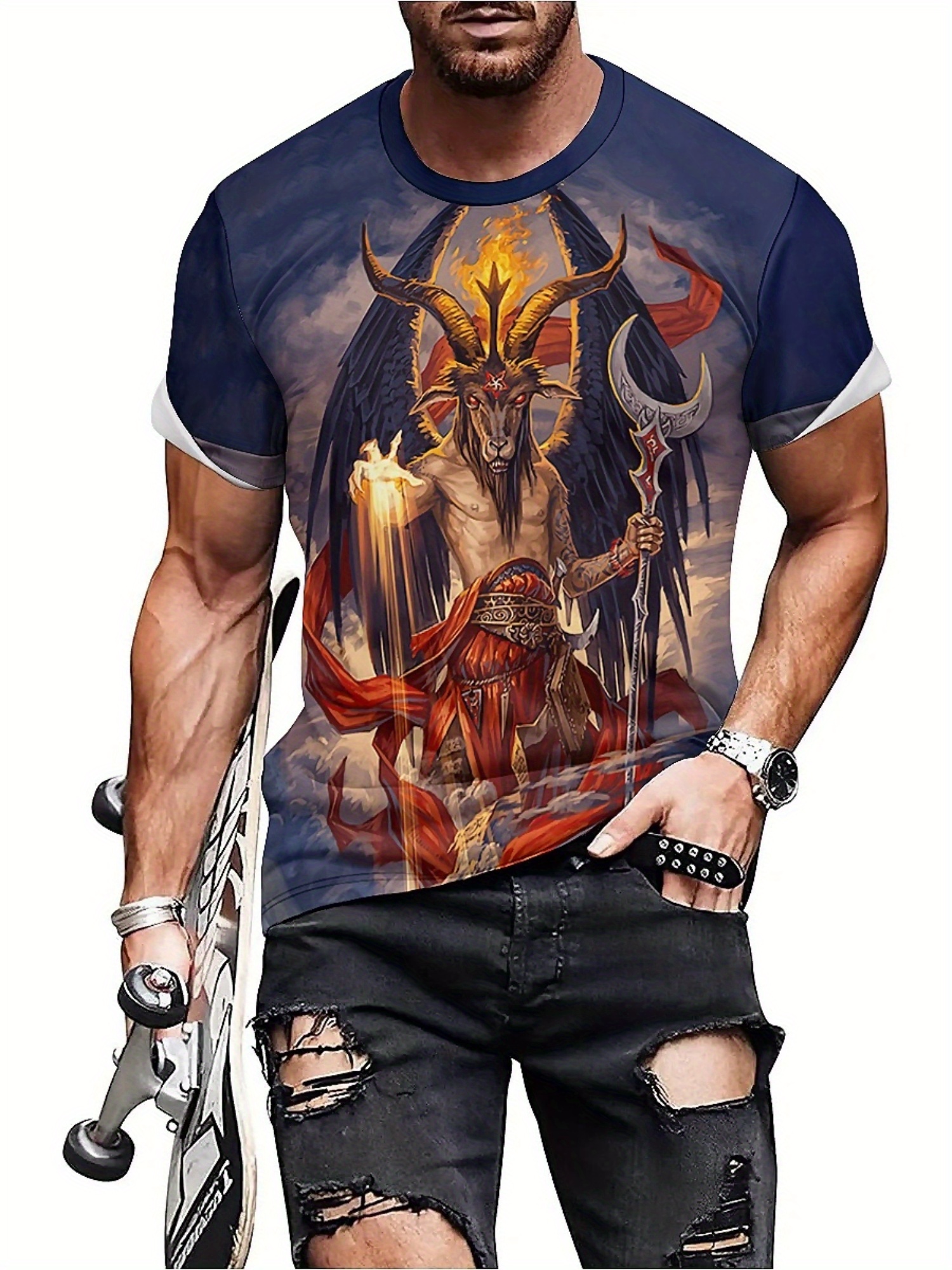 Men's 3D Demon Print T-Shirt | - огляд і ціна 3D Printing Design